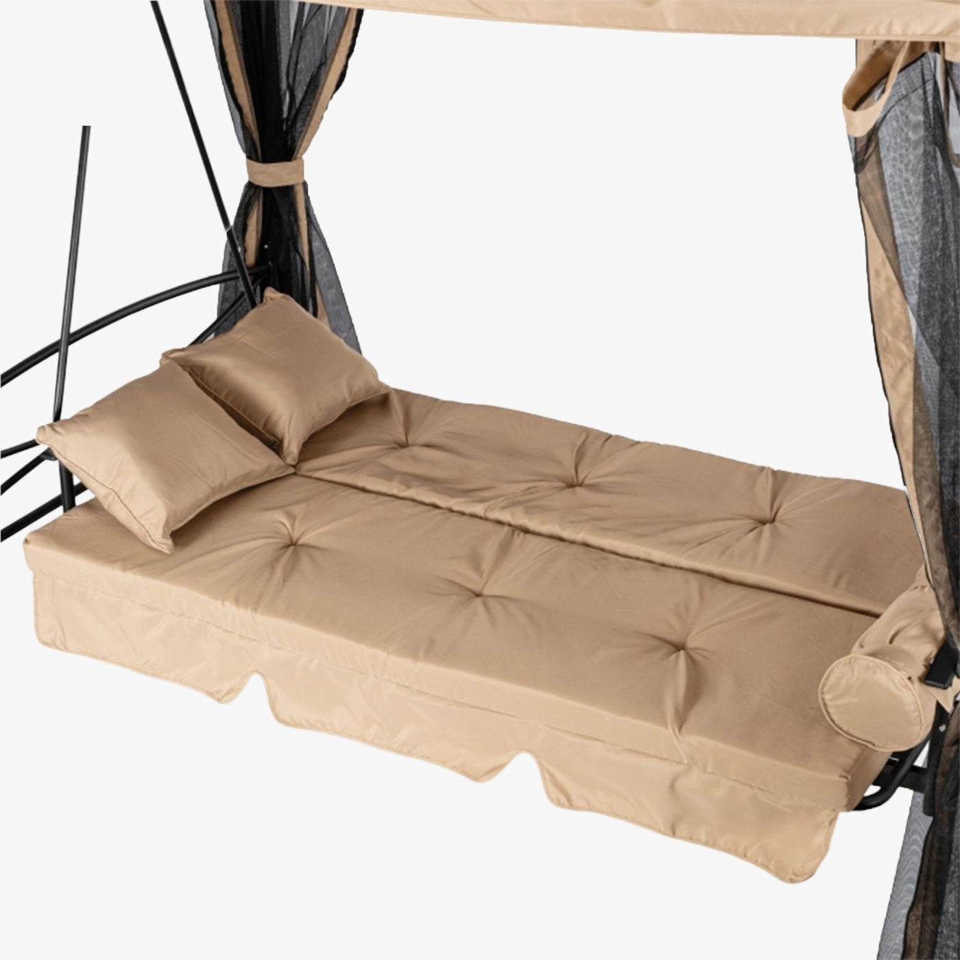 JAMES Balançoire de jardin beige et noir - Mobilier de jardin - Mobilier Deco