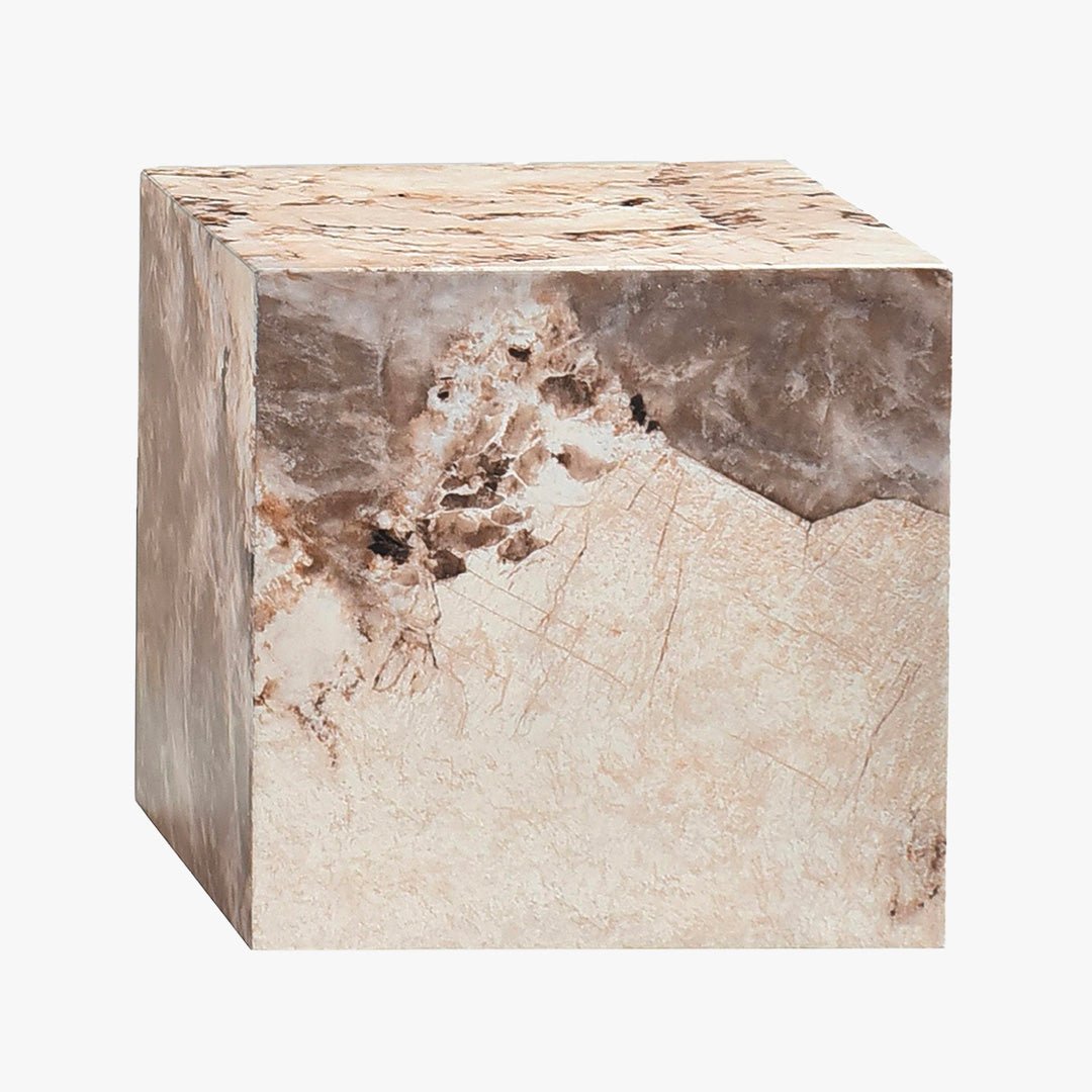 JASMIA Table basse carré marbre d'ingénierie beige et marron - Table basse - Mobilier Deco