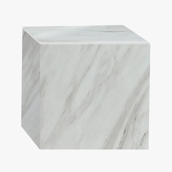 JASMIA Table basse carré marbre d'ingénierie blanc