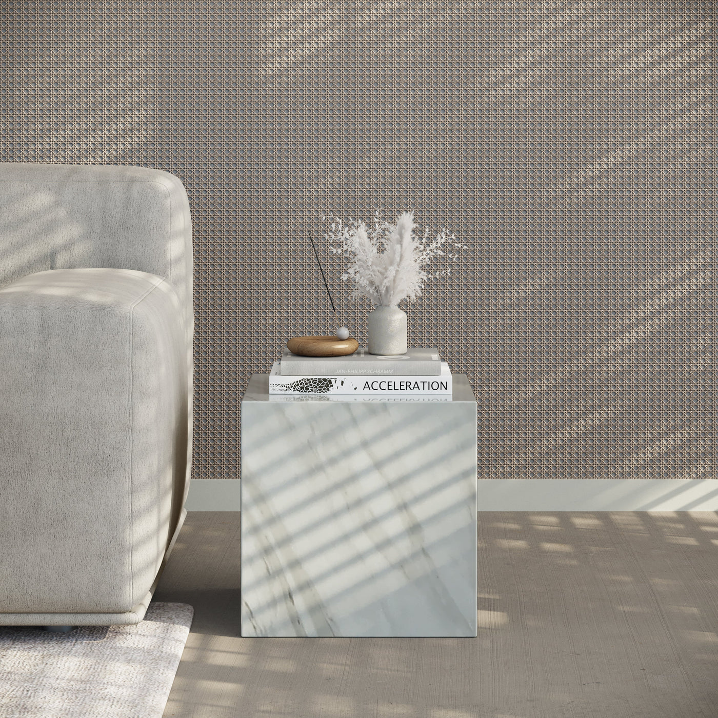 JASMIA Table basse carré marbre d'ingénierie blanc - Table basse - Mobilier Deco