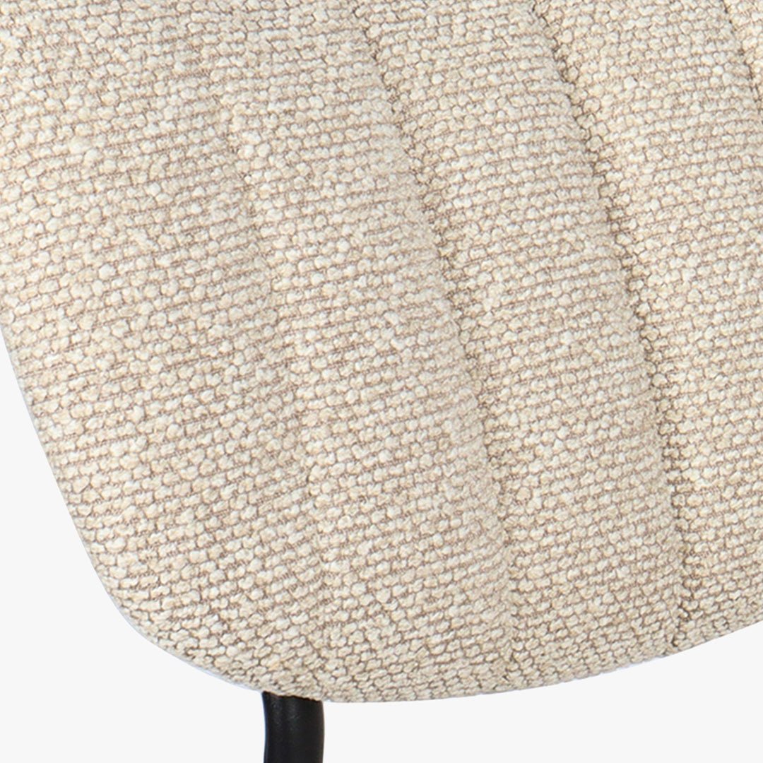 JAYDA Lot de 2 chaises en tissu beige piètement métal noir - Chaise de repas - Mobilier Deco