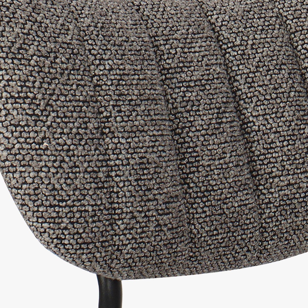 JAYDA Lot de 2 chaises en tissu gris foncé piètement métal noir - Chaise de repas - Mobilier Deco