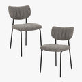 JAYDA Lot de 2 chaises en tissu gris foncé piètement métal noir