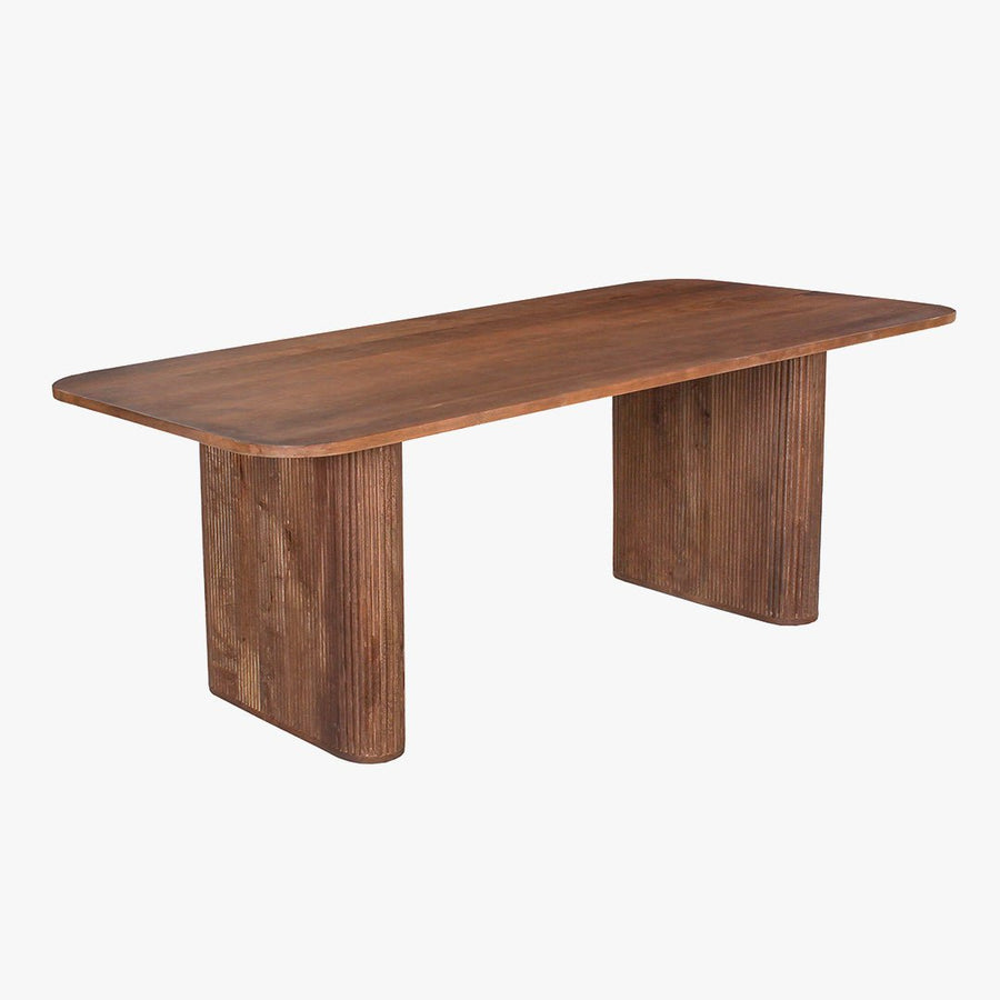JEAN XL Table à manger en bois de manguier brun clair 200 cm — aperçu vidéo