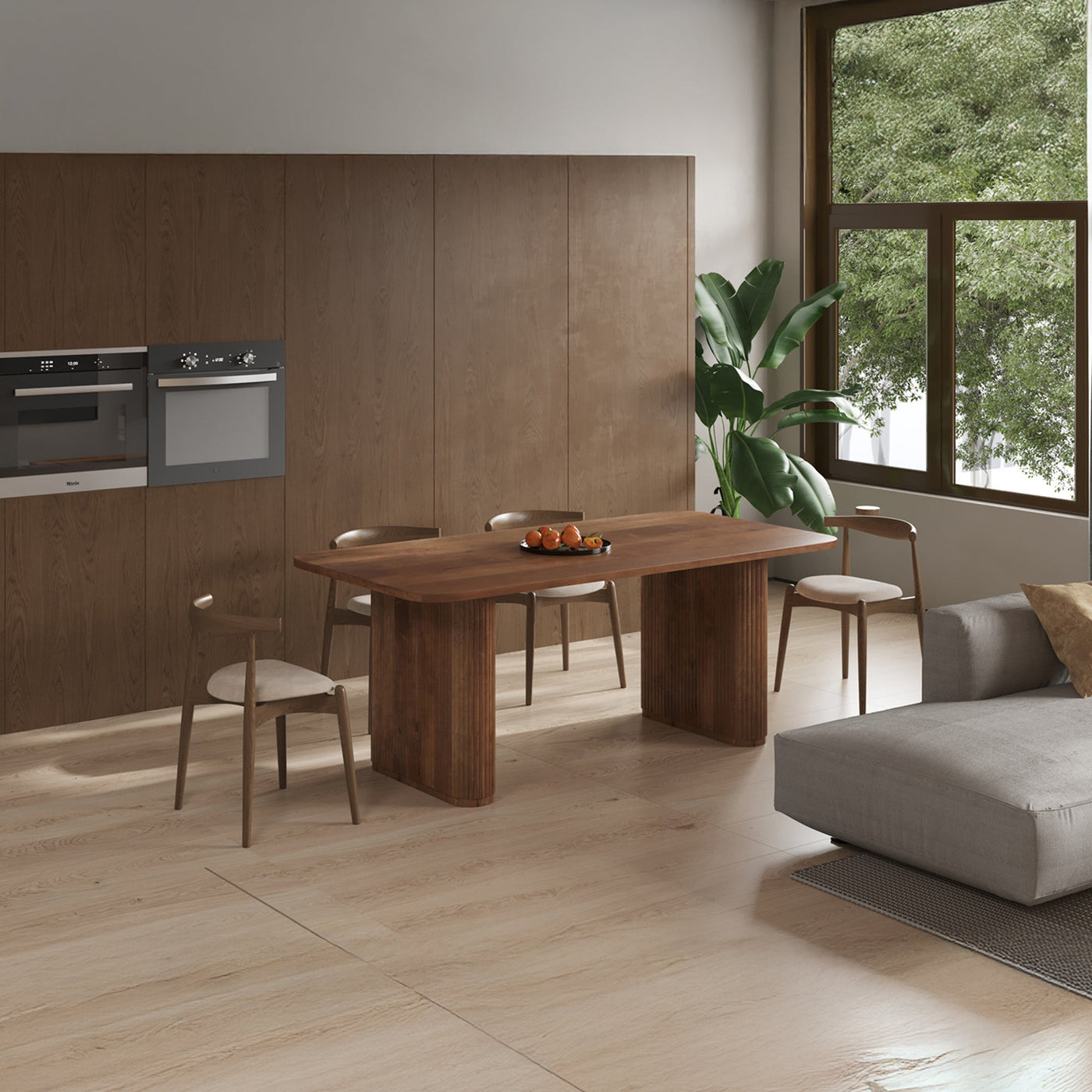 JEAN XL Table à manger en bois de manguier brun clair 200 cm - Table à manger - Mobilier Deco