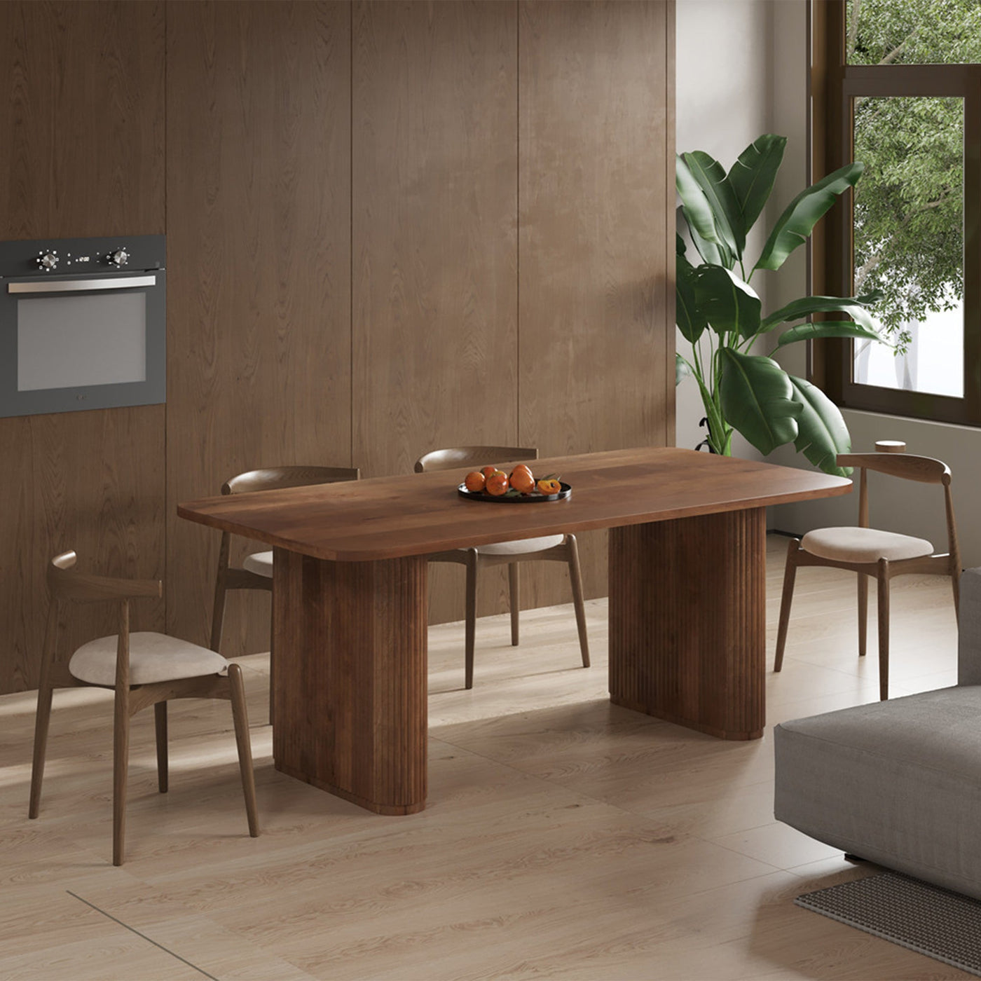 JEAN XL Table à manger en bois de manguier brun clair 200 cm - Table à manger - Mobilier Deco