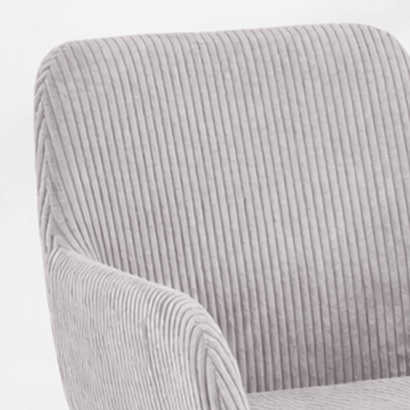 JESSIE Lot de 2 chaises en velours côtelé gris clair pieds en métal noir - Chaise de repas - Mobilier Deco
