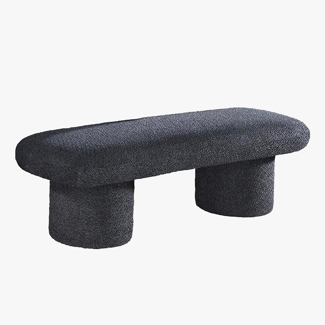 JONA Banquette design effet peau de mouton anthracite - Banquettes - Mobilier Deco