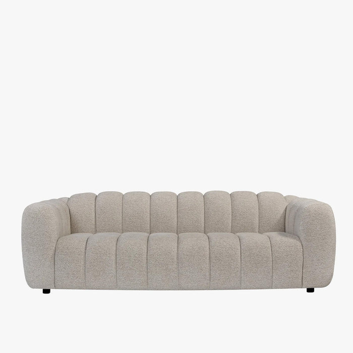 KALIS Canapé 3 places en tissu texturé beige