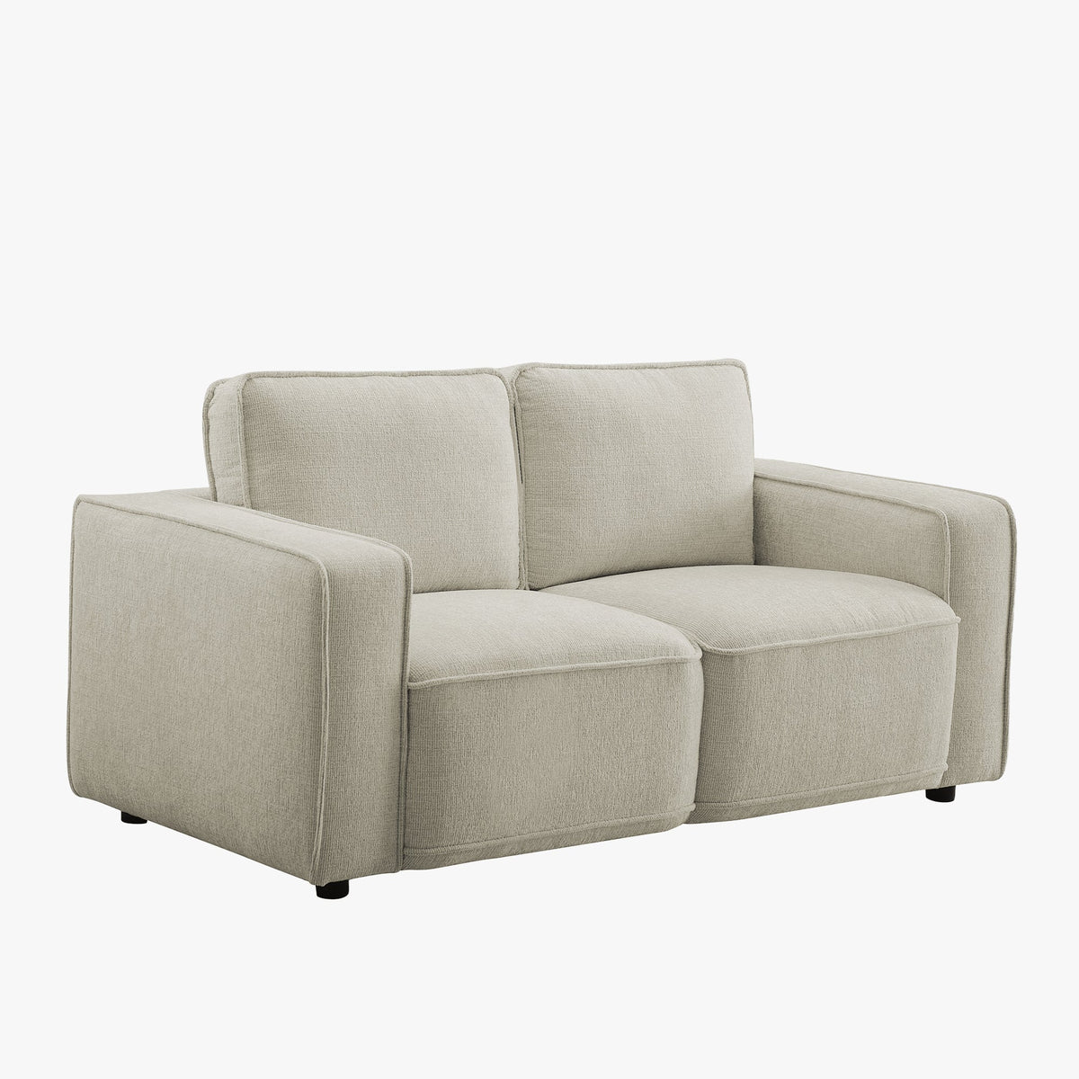 KALYA Canapé 2 places en tissu beige - Canapés fixes - Mobilier Deco