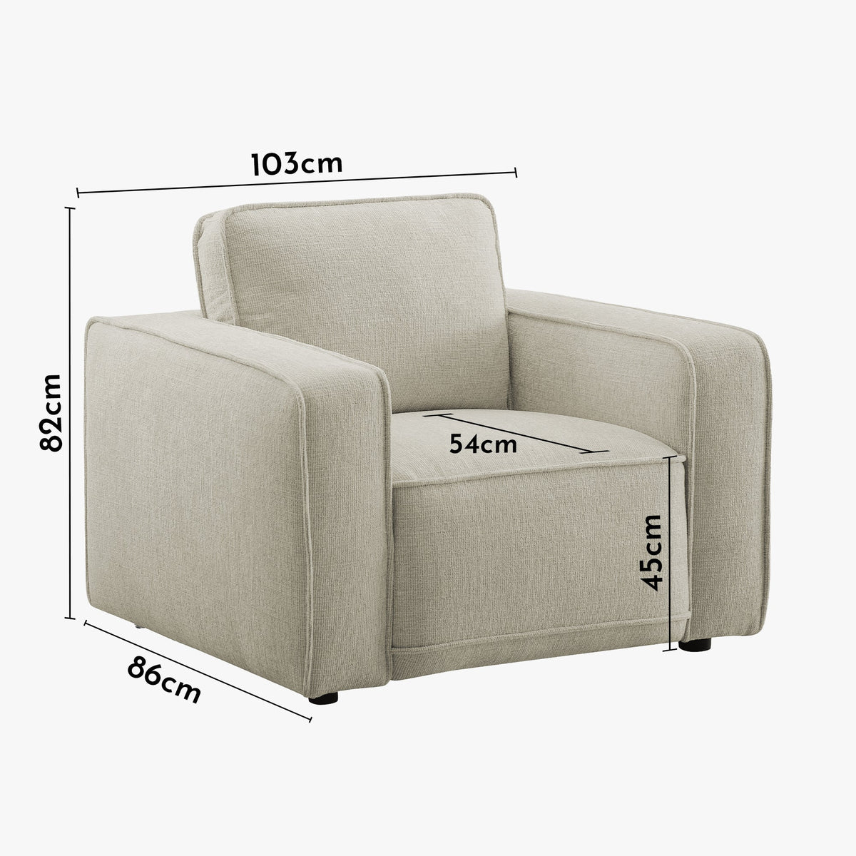 KALYA Fauteuil en tissu beige - Fauteuils - Mobilier Deco