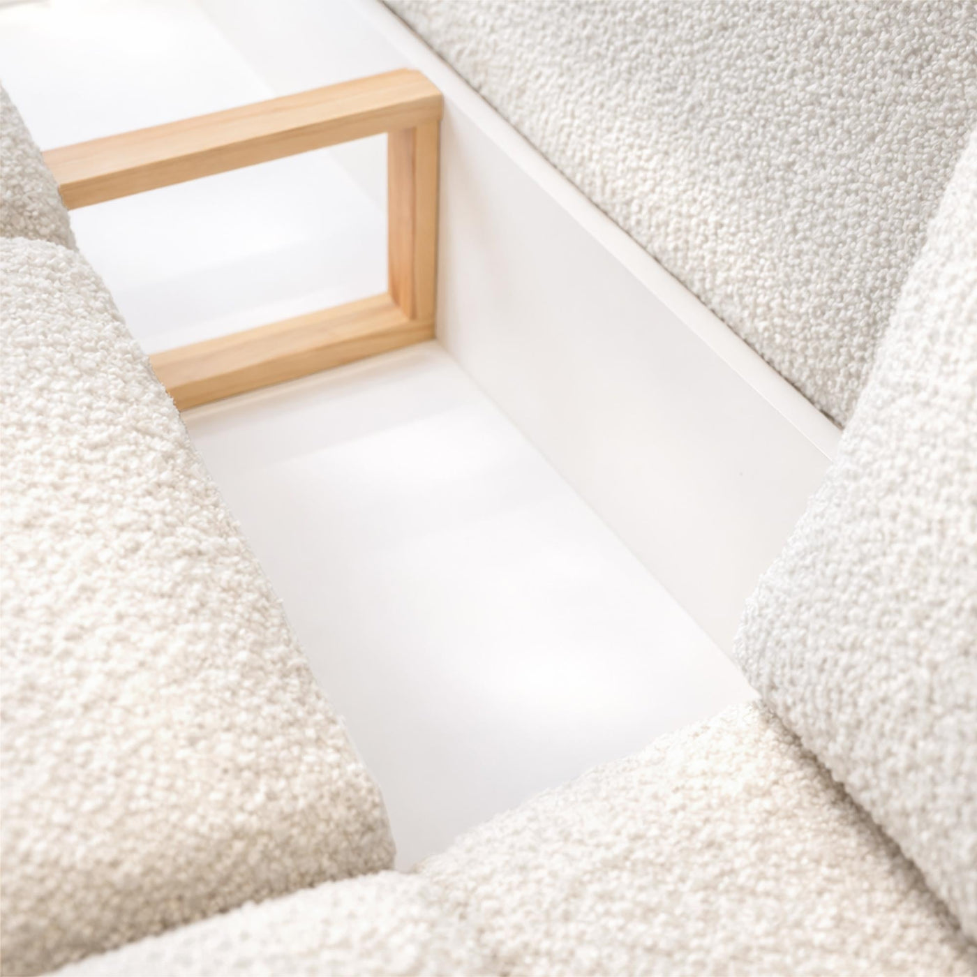 KAMILIA Canapé d'angle convertible avec coffre en tissu beige - Angle droit - Canapé d'angle convertible - Mobilier Deco