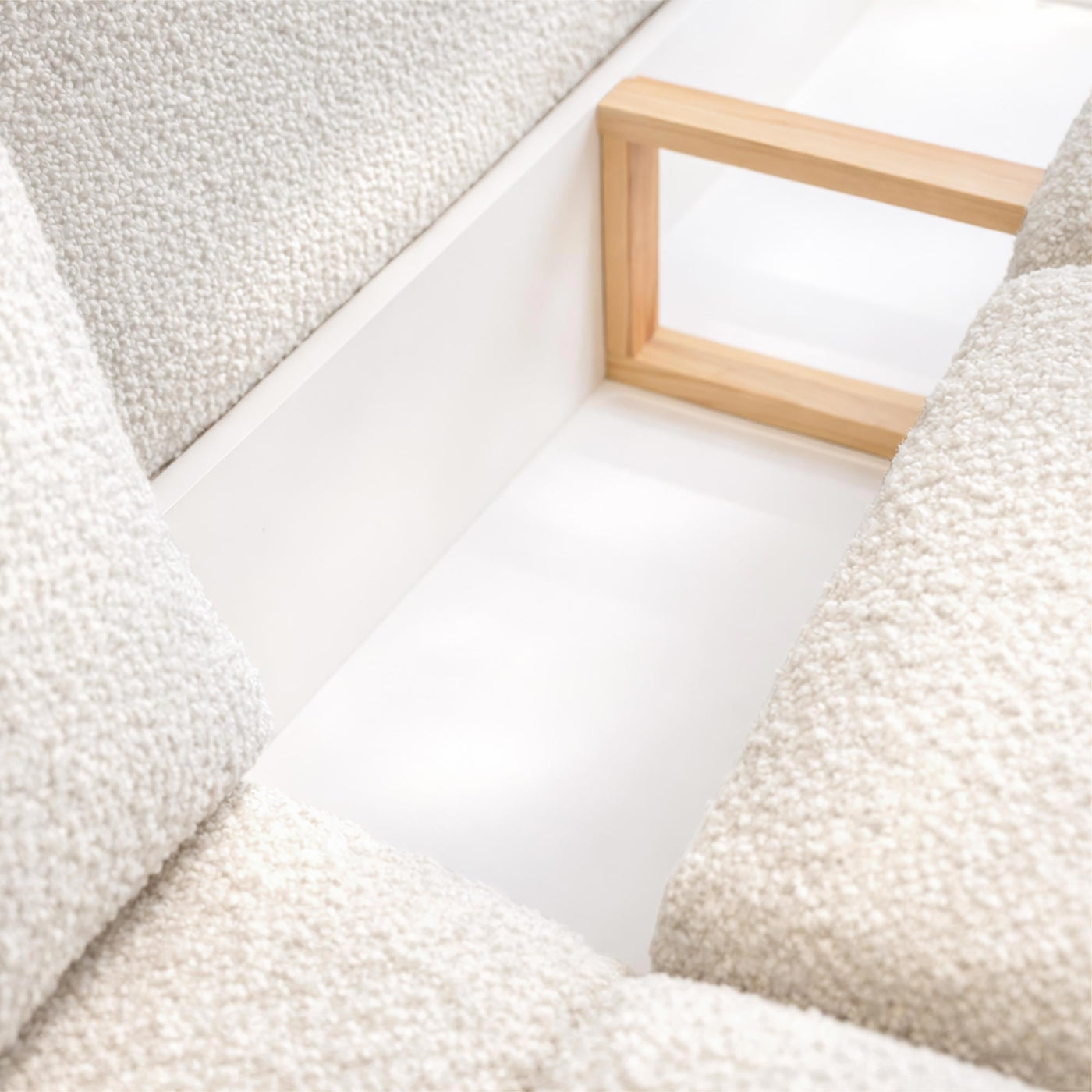 KAMILIA Canapé d'angle convertible avec coffre en tissu beige - Angle gauche - Canapé d'angle convertible - Mobilier Deco