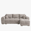 KAMILIA Canapé d'angle convertible avec coffre en tissu gris - Angle droit