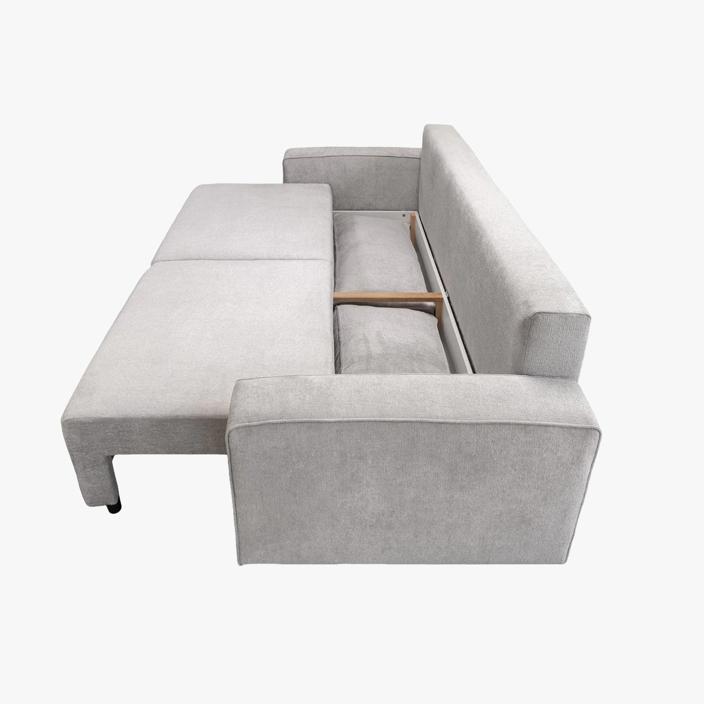 KARLOS Canapé 3 places convertible en tissu gris clair - Canapés convertibles - Mobilier Deco