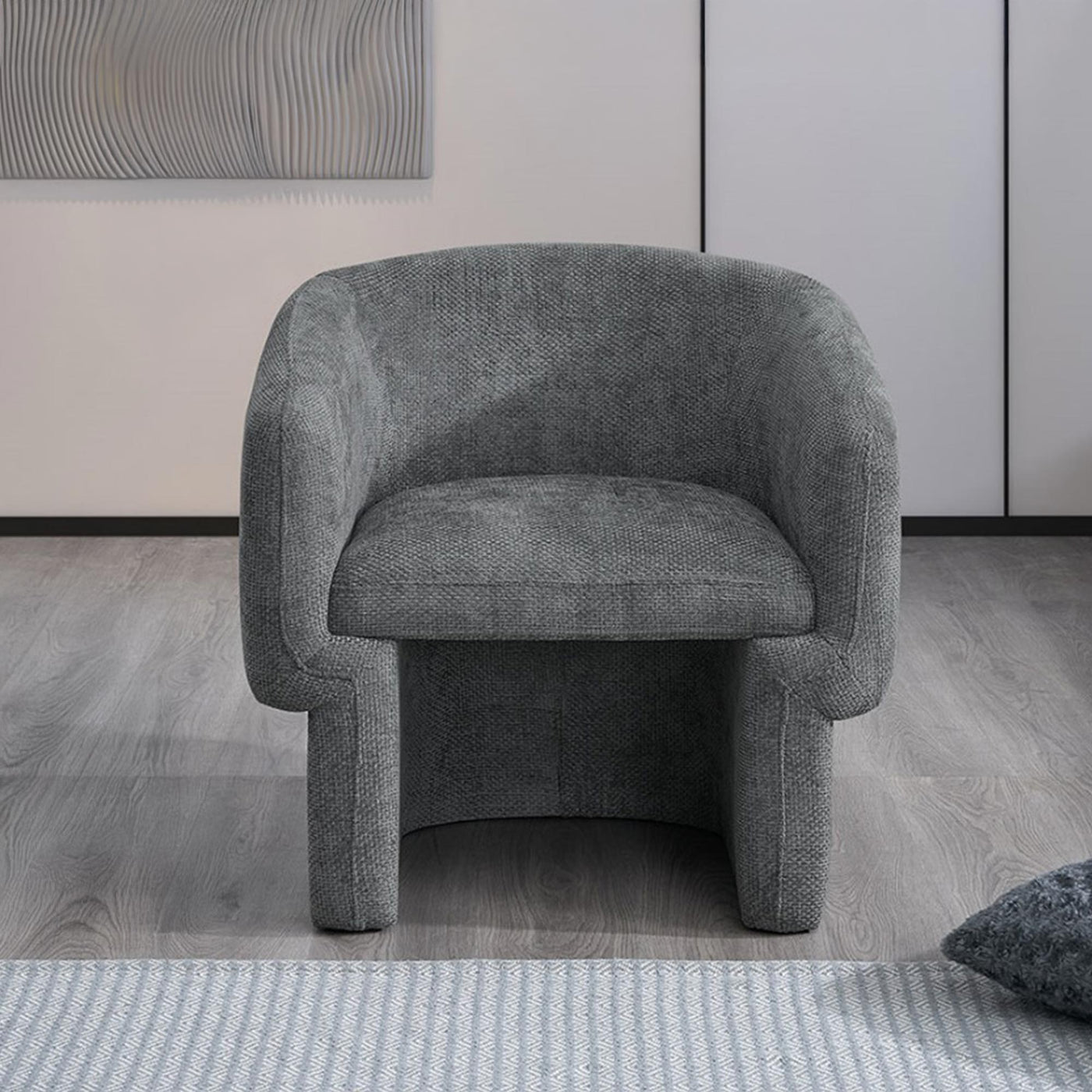 KAYLI Fauteuil cabriolet en tissu gris - Fauteuils - Mobilier Deco