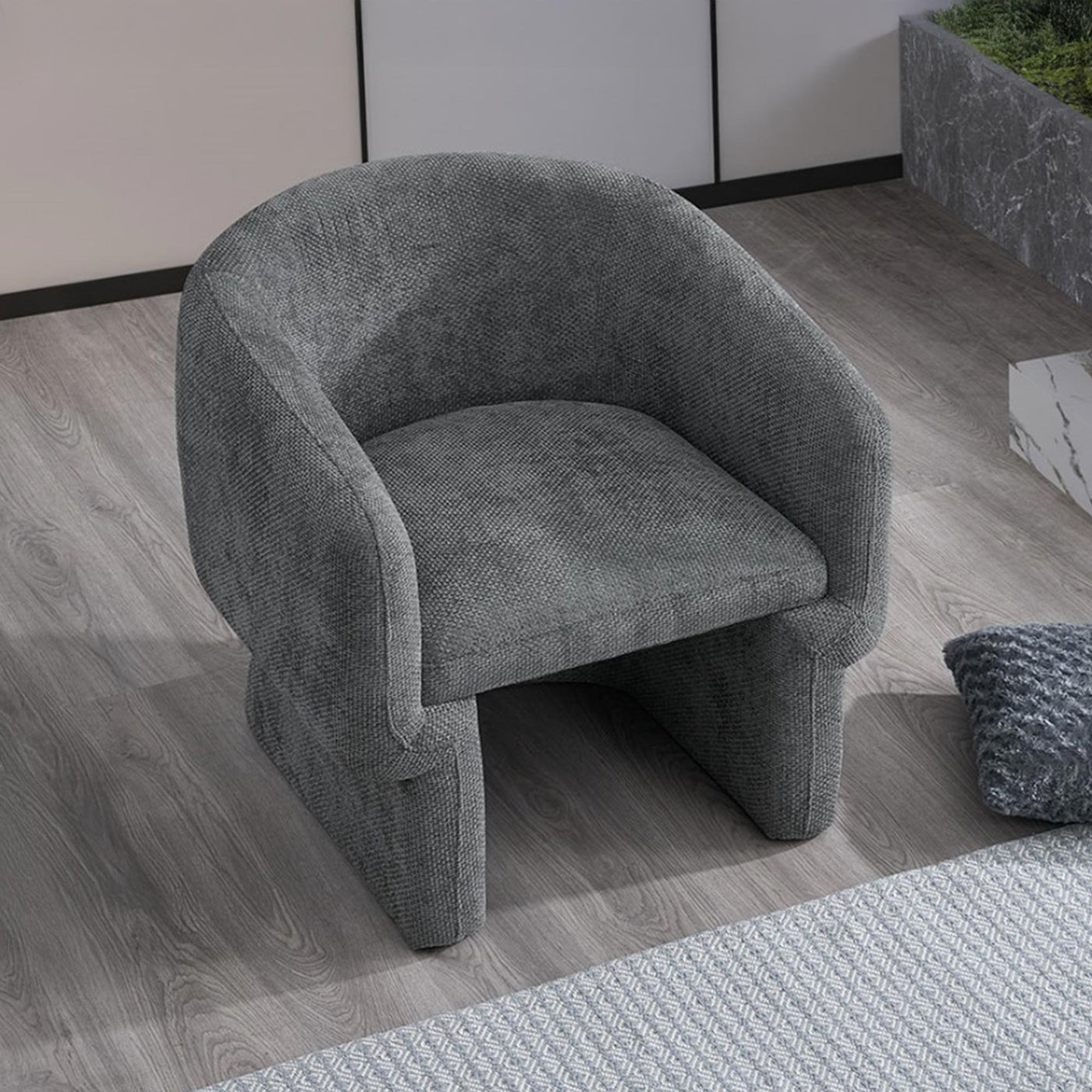 KAYLI Fauteuil cabriolet en tissu gris - Fauteuils - Mobilier Deco
