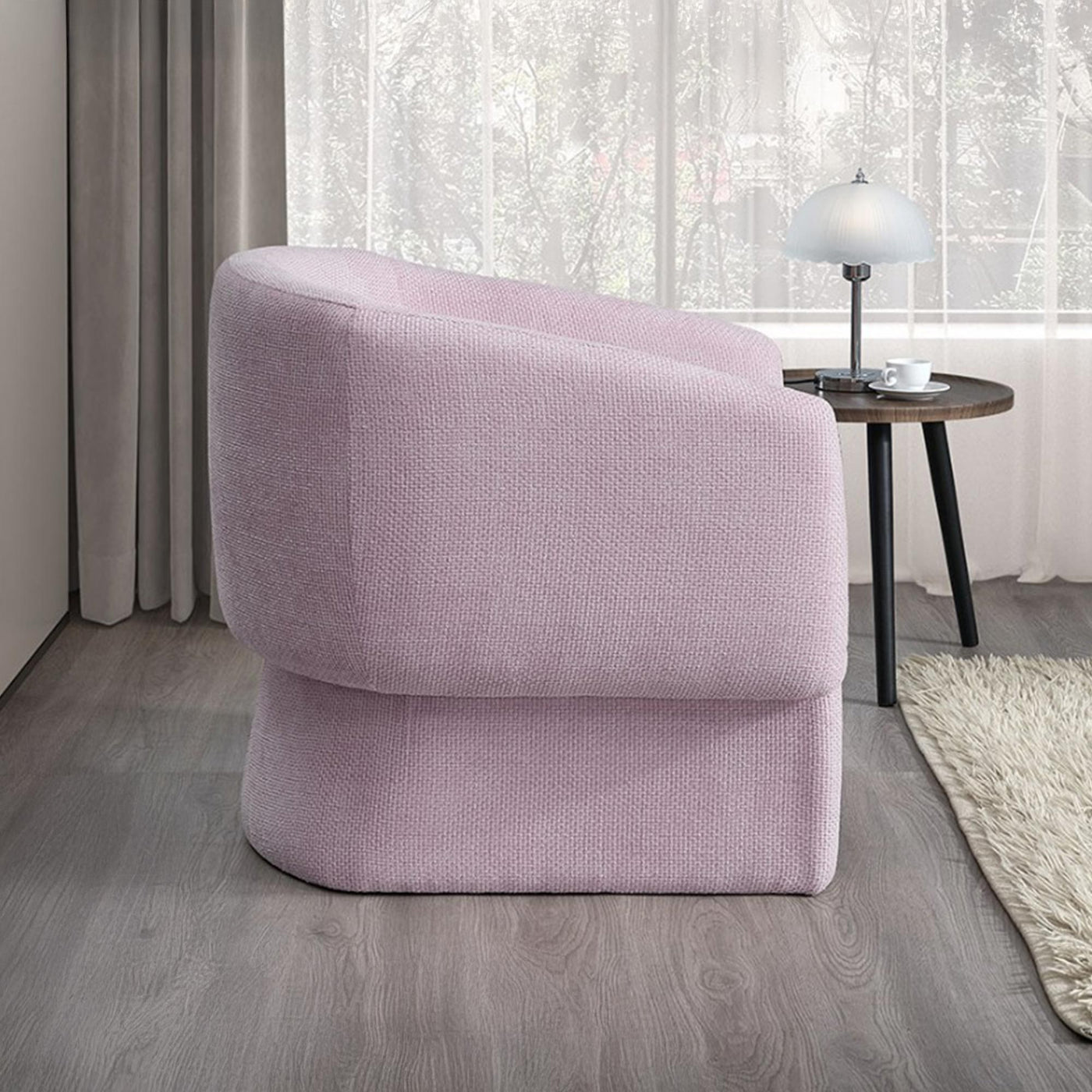 KAYLI Fauteuil cabriolet en tissu rose - Fauteuils - Mobilier Deco