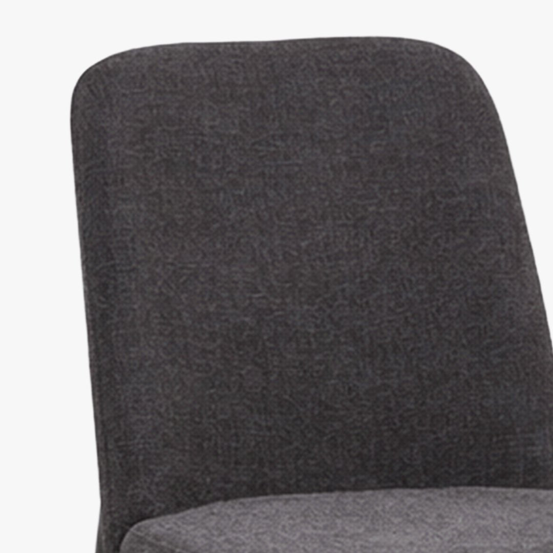 KAYNA Lot de 2 chaises en tissu gris foncé pieds en métal noir - Chaise de repas - Mobilier Deco
