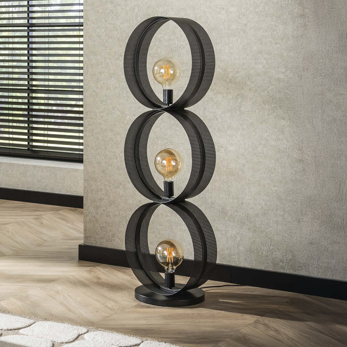 KENA Lampadaire 3 ampoules en métal gris foncé 40x120 cm - Luminaires - Mobilier Deco