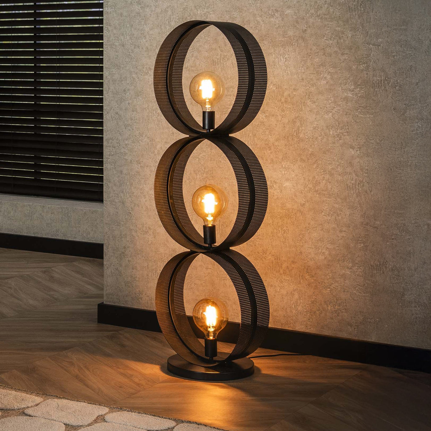KENA Lampadaire 3 ampoules en métal gris foncé 40x120 cm - Luminaires - Mobilier Deco