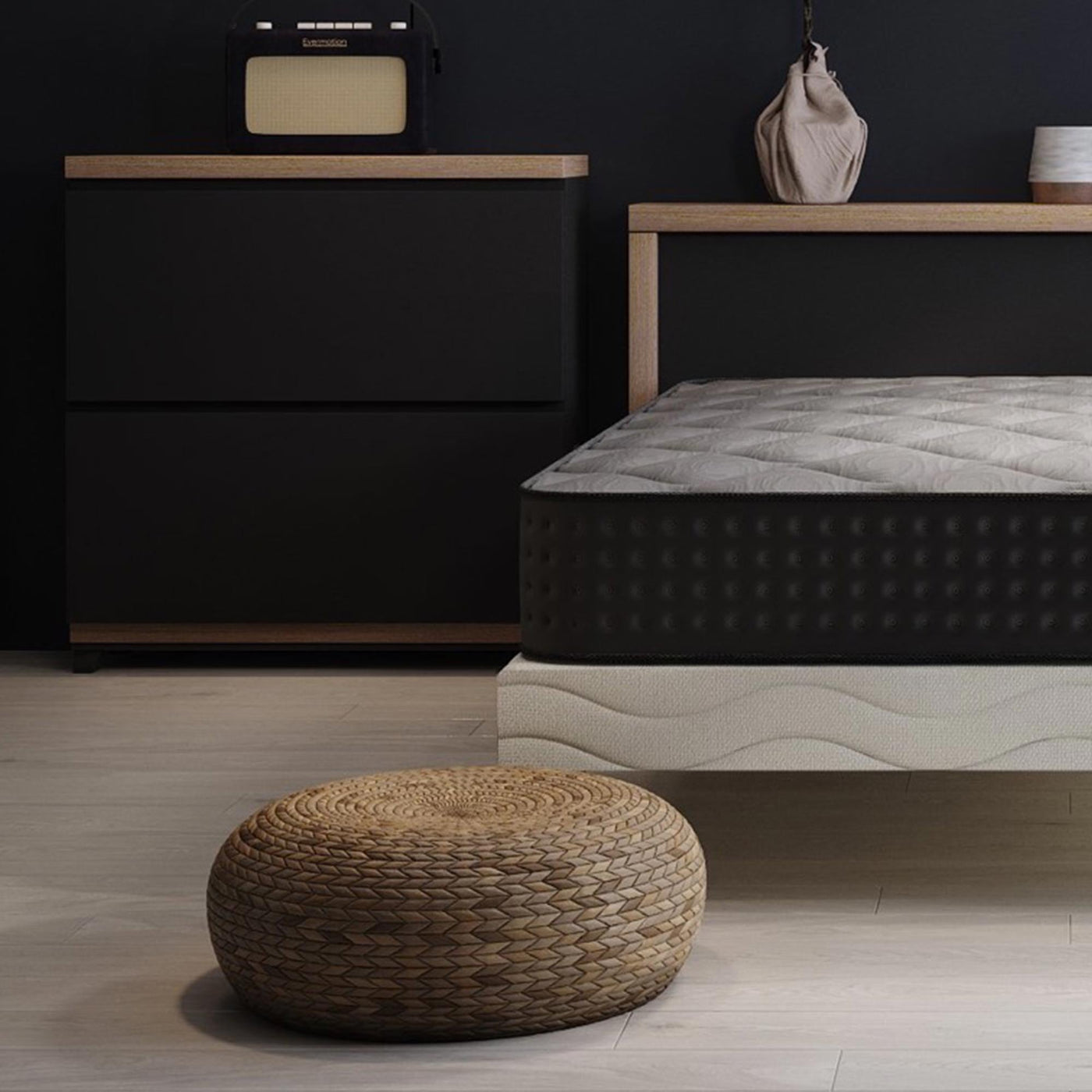 KENAN Ensemble sommier + matelas 26 cm 140x190 - Ensemble literie - Mobilier Deco
