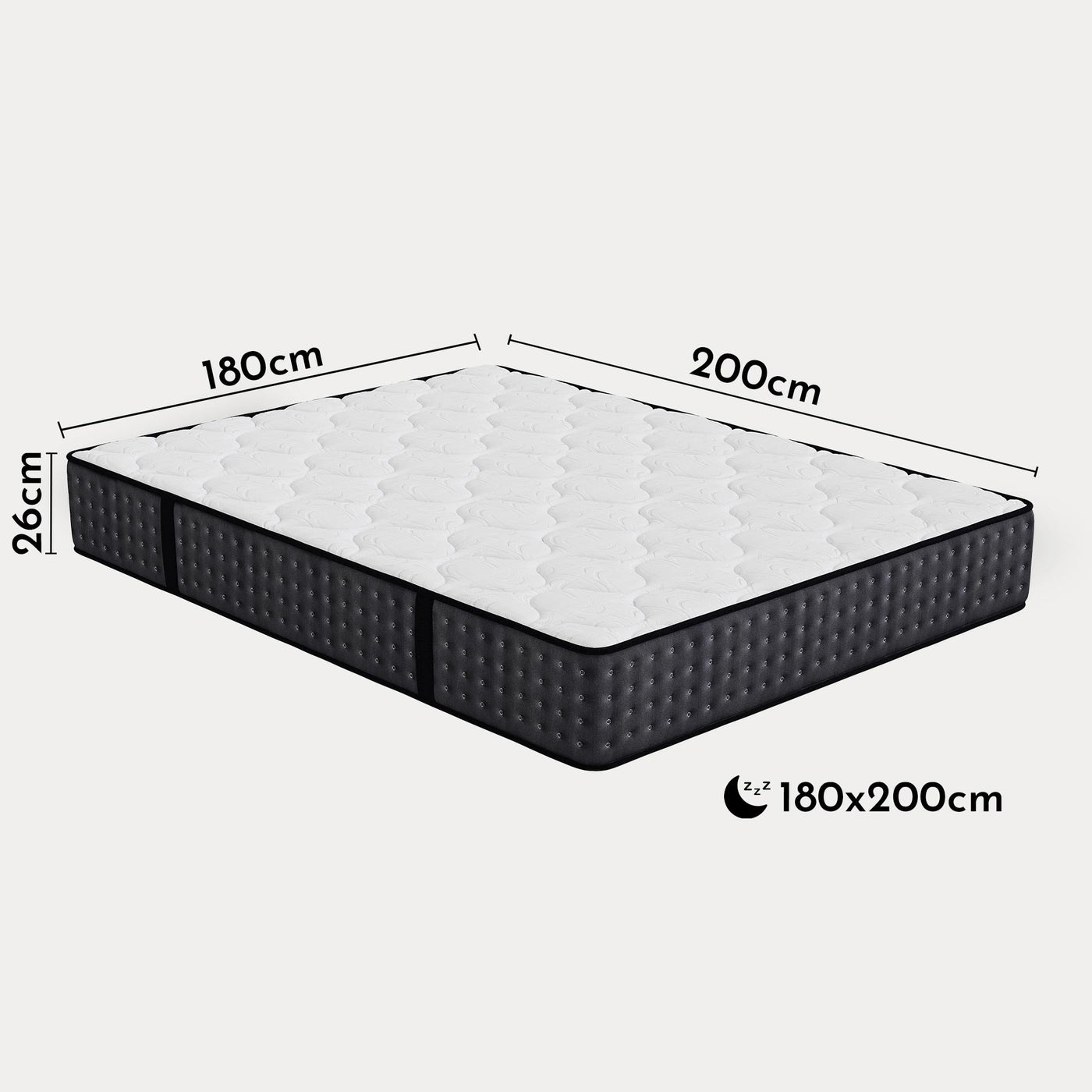 KENAN Matelas en mousse 180x200 cm épaisseur 26 cm - Matelas - Mobilier Deco