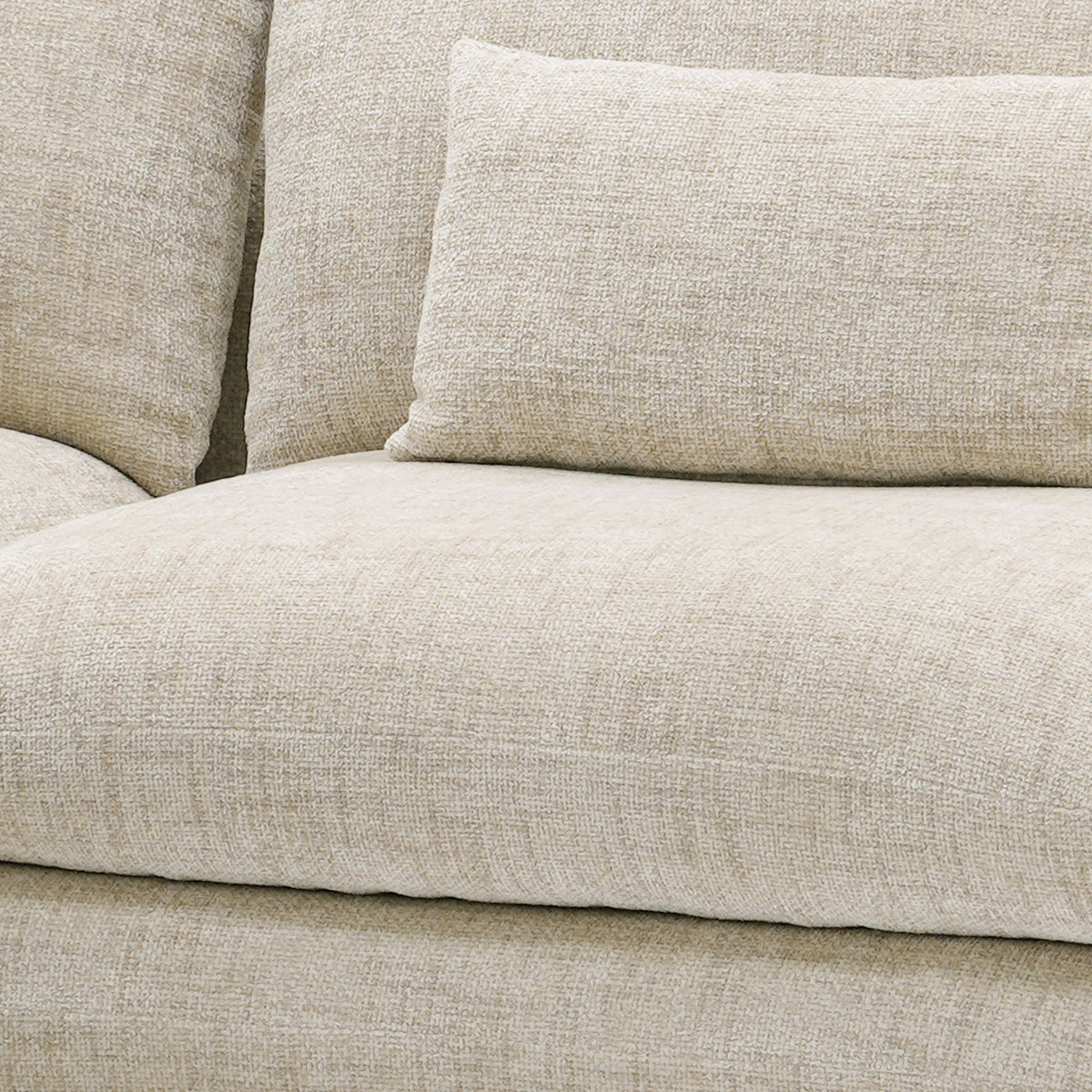 KENDAL Canapé d'angle en tissu beige - Angle gauche - Canapés d'angle - Mobilier Deco