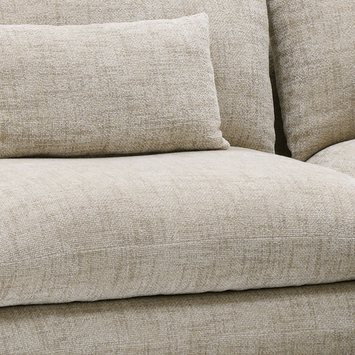 KENDAL Canapé d'angle en tissu taupe - Angle droit - Canapés d'angle - Mobilier Deco