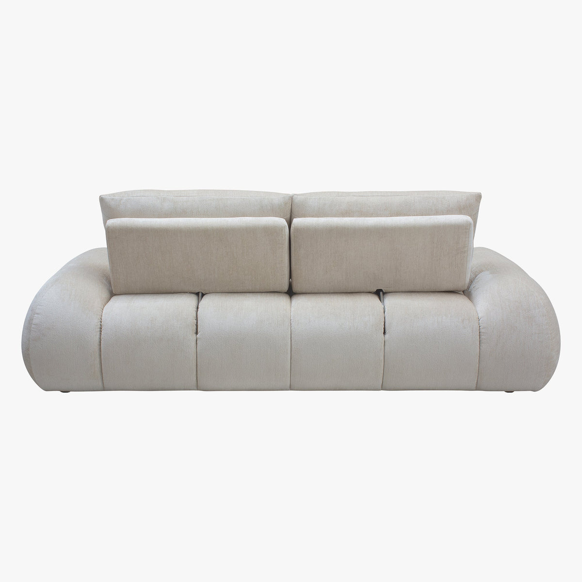 KESSY Canapé 3 places avec dossier amovible en tissu capitonné beige - Canapés fixes - Mobilier Deco