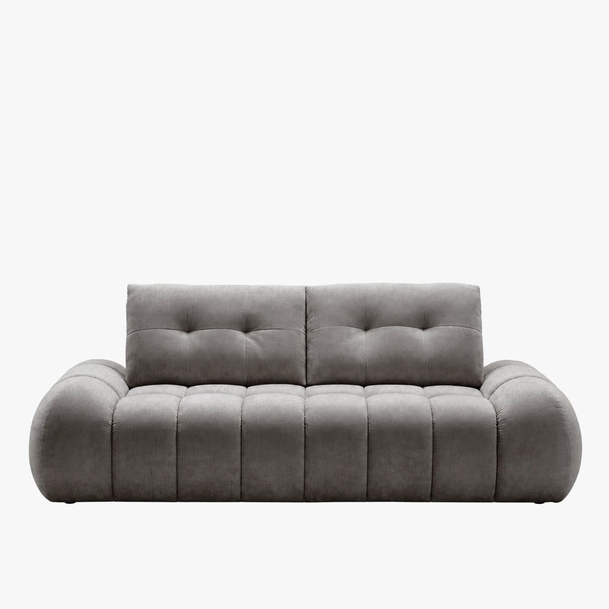 KESSY Canapé 3 places avec dossier amovible en tissu capitonné gris - Canapés fixes - Mobilier Deco