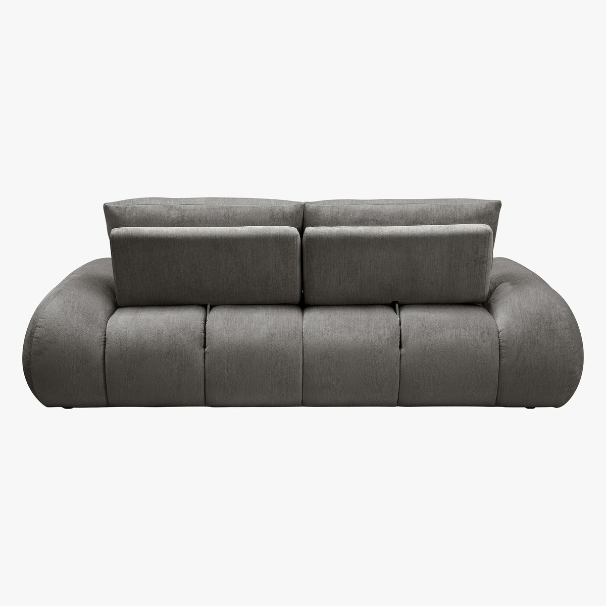KESSY Canapé 3 places avec dossier amovible en tissu capitonné gris - Canapés fixes - Mobilier Deco