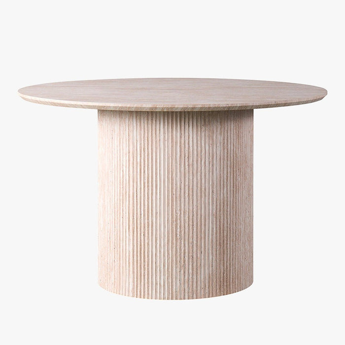 LAGOS - 120 Table à manger ronde couleur travertin 120 cm