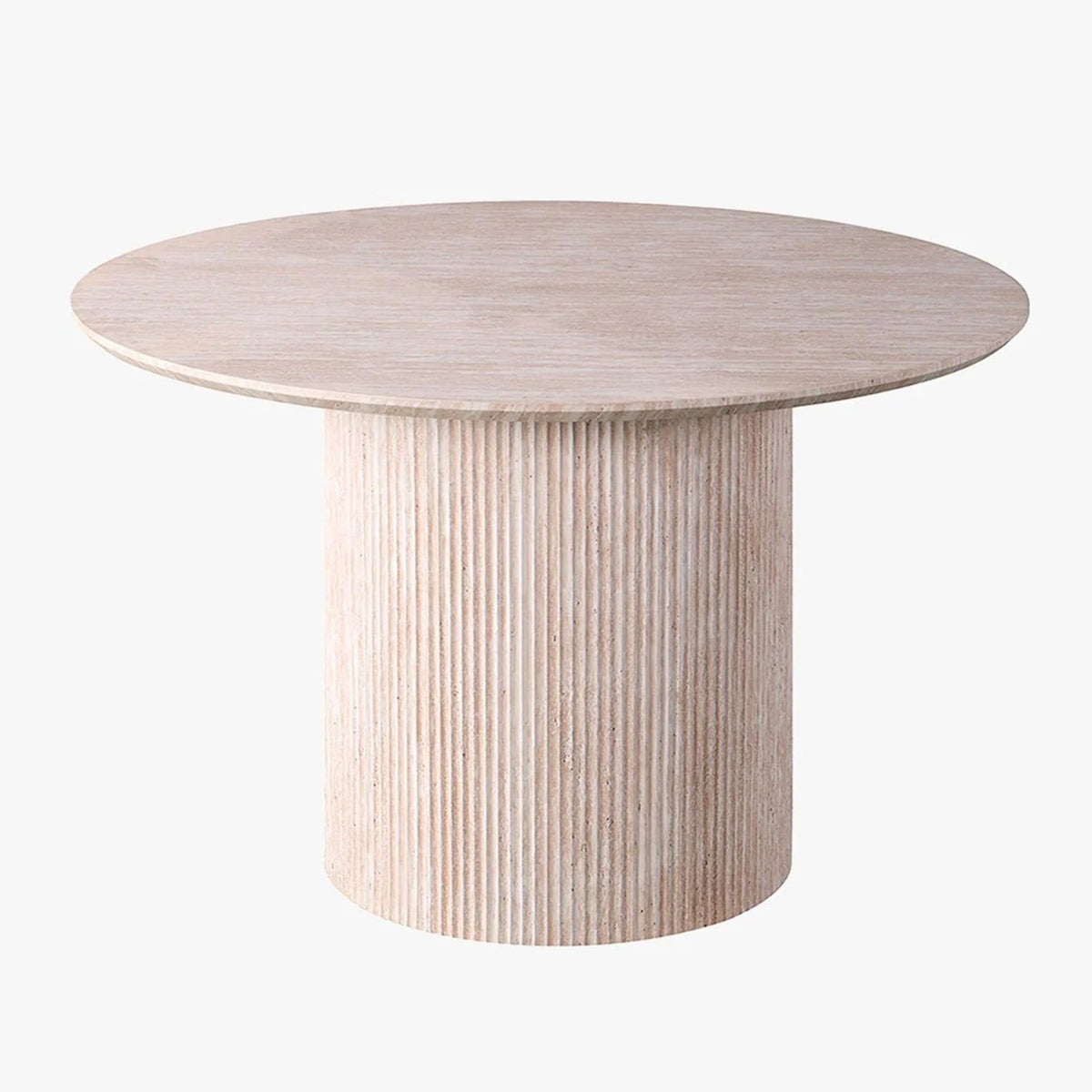 LAGOS - 120 Table à manger ronde couleur travertin 120 cm - Table à manger - Mobilier Deco