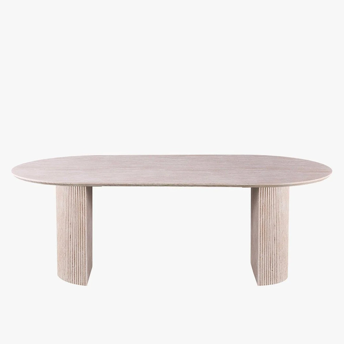 LAGOS - 200 Table à manger ovale couleur travertin 200 cm - Table à manger - Mobilier Deco