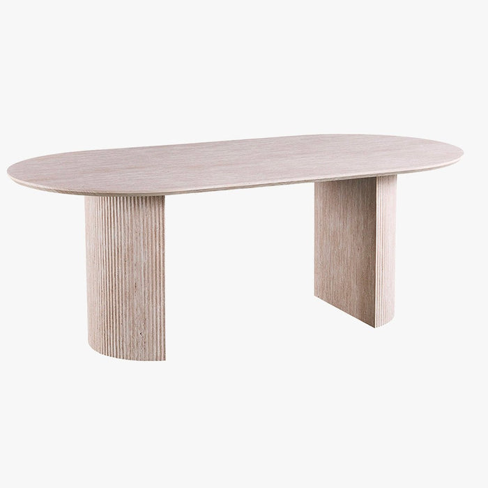 LAGOS - 220 Table à manger ovale couleur travertin 220 cm