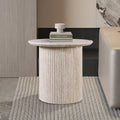 LAGOS - 50 Table d'appoint couleur travertin D50 cm