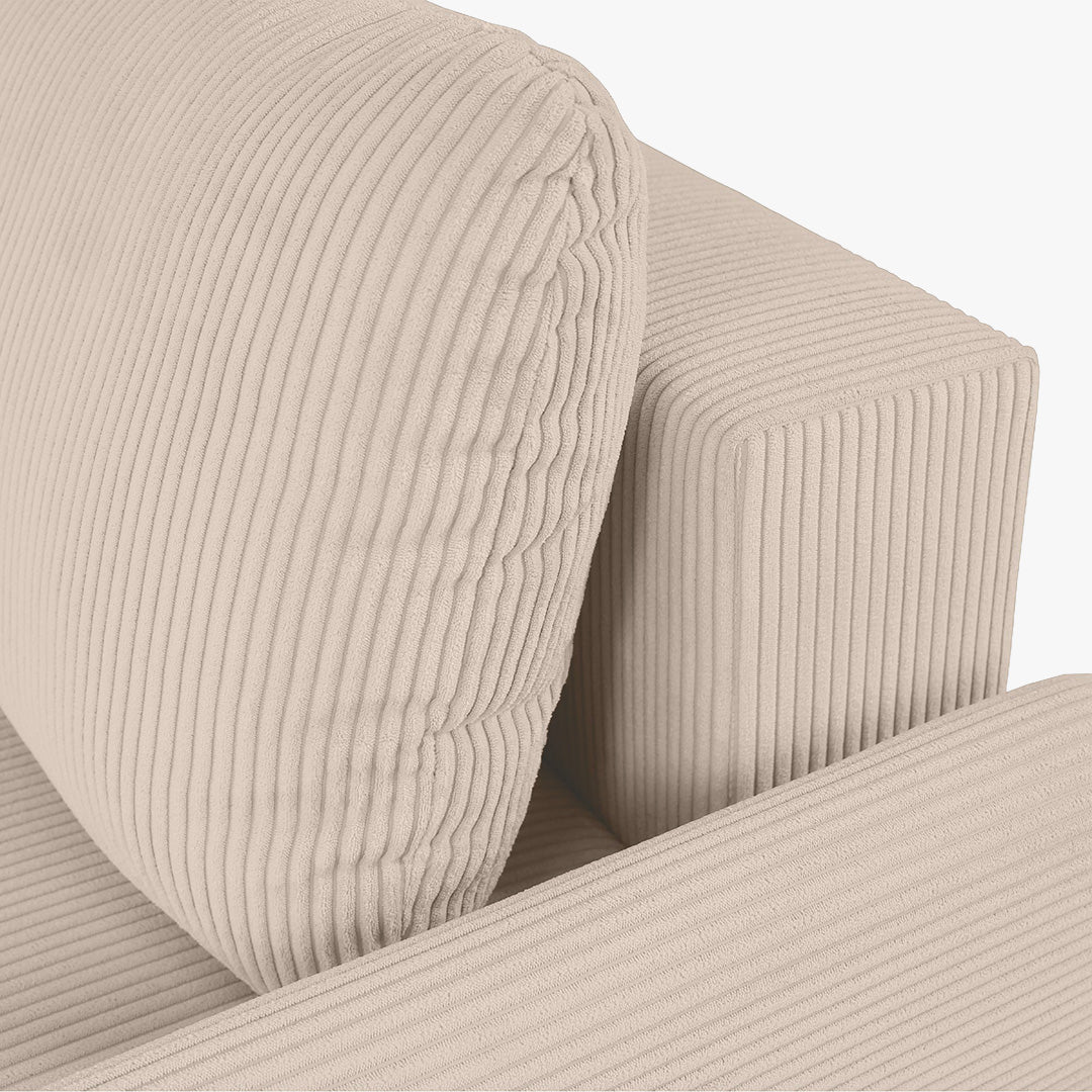 LANA Canapé d'angle convertible et réversible avec coffre en tissu beige - Canapé d'angle convertible - Mobilier Deco