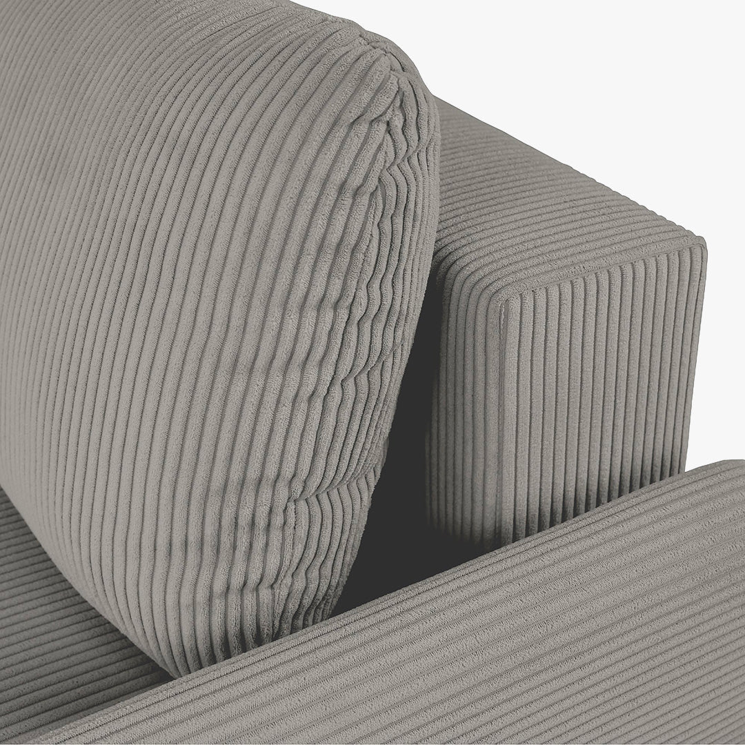 LANA Canapé d'angle convertible et réversible avec coffre en tissu gris clair - Canapé d'angle convertible - Mobilier Deco