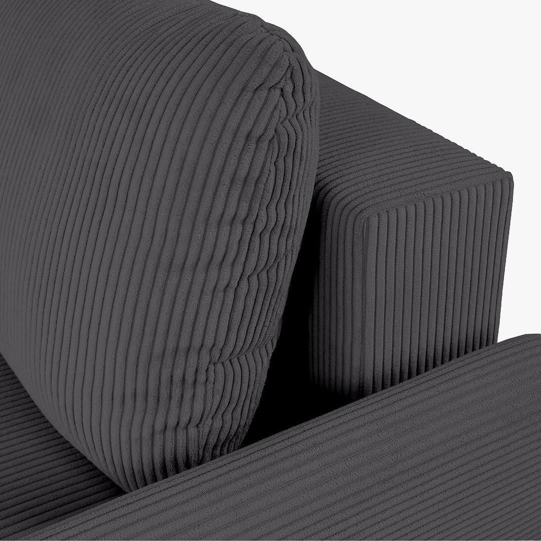 LANA Canapé d'angle convertible et réversible avec coffre en tissu gris foncé - Canapé d'angle convertible - Mobilier Deco