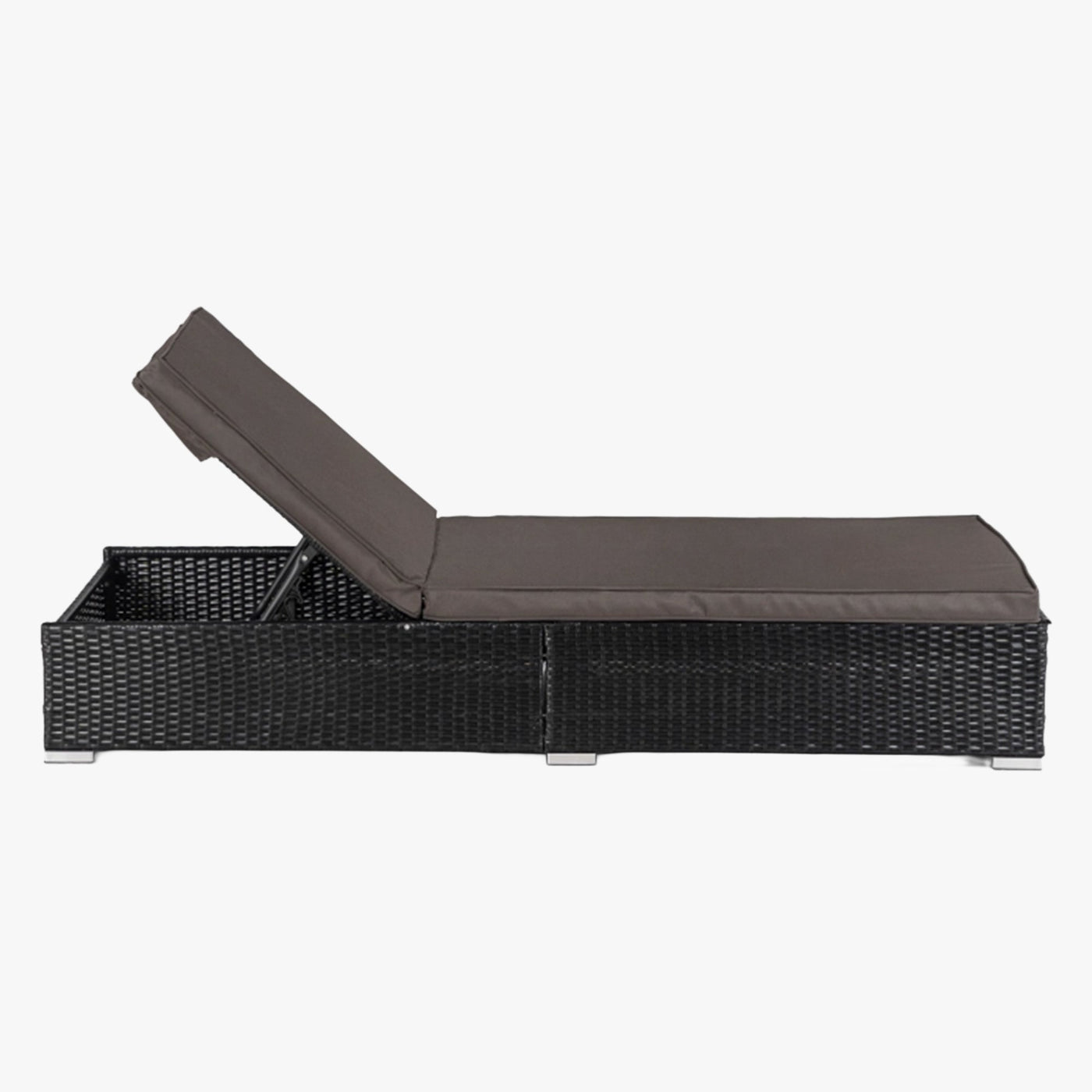LARGO Fauteuil de jardin en rotin et tissu marron - Mobilier de jardin - Mobilier Deco