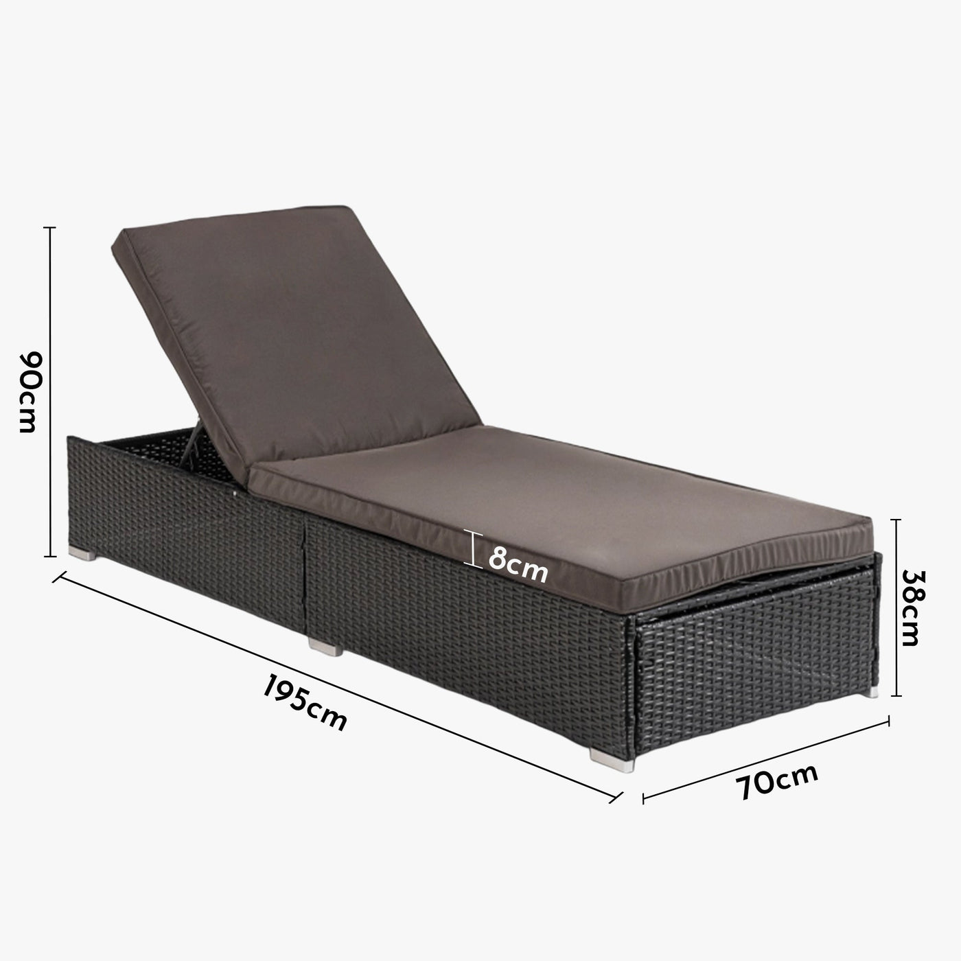 LARGO Fauteuil de jardin en rotin et tissu marron - Mobilier de jardin - Mobilier Deco