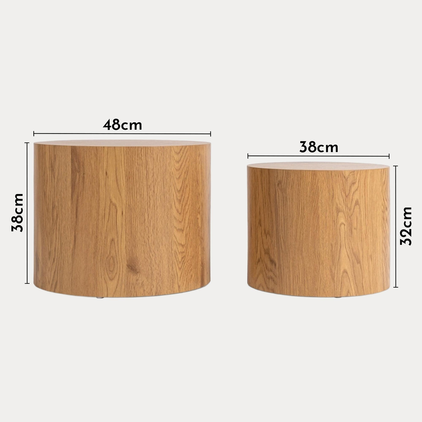 LEILA Lot de 2 tables basses couleur bois clair - Table basse - Mobilier Deco