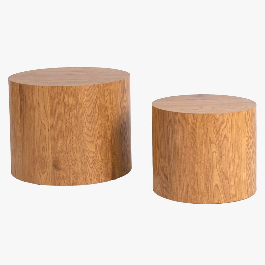 LEILA Lot de 2 tables basses couleur bois clair - Table basse - Mobilier Deco