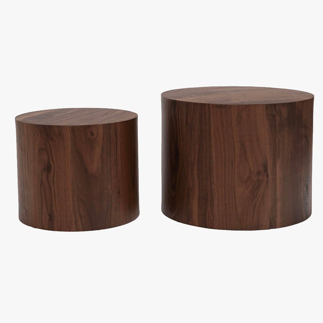 LEILA Lot de 2 tables basses couleur bois foncé - Table basse - Mobilier Deco