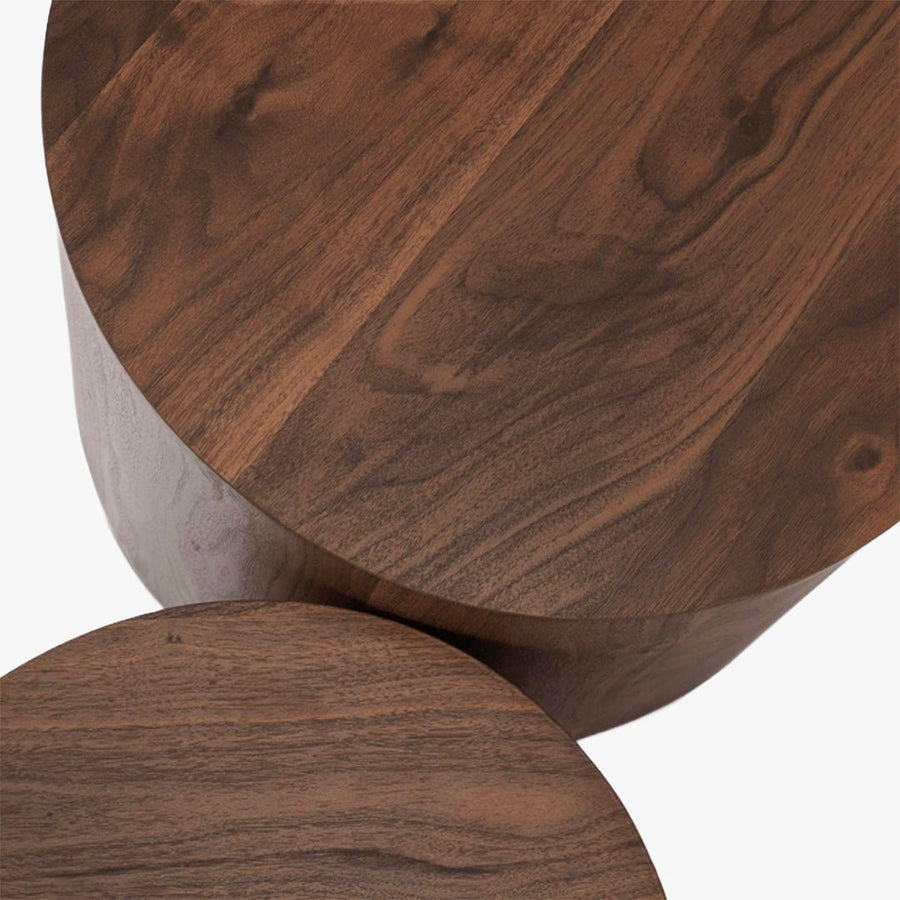 LEILA Lot de 2 tables basses couleur bois foncé — aperçu vidéo