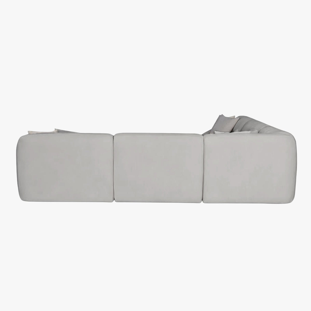 LENA Canapé d'angle modulable en tissu gris clair - Canapés d'angle - Mobilier Deco