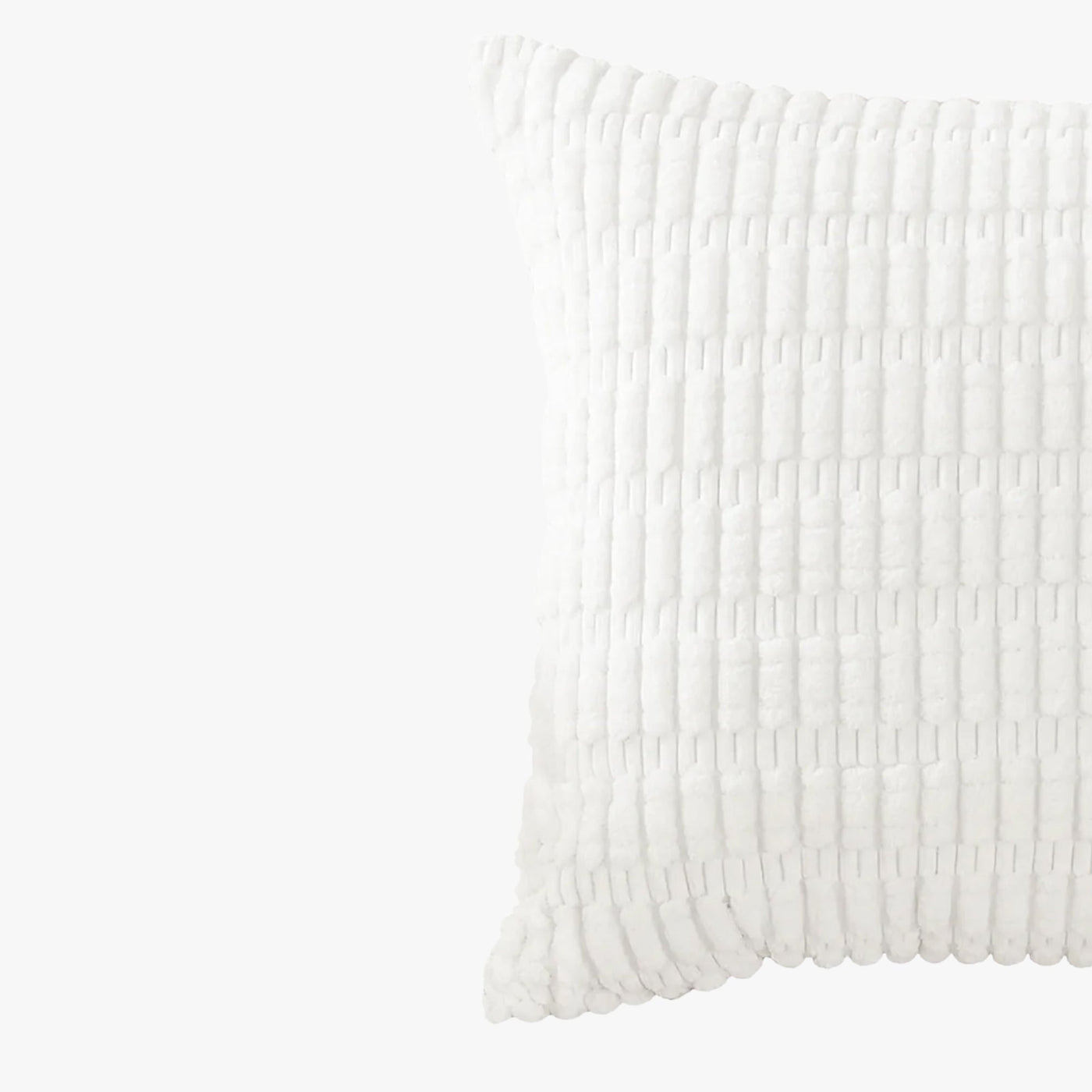 LEYSIA Coussin carré en tissu blanc 43x43 cm - Coussins - Mobilier Deco