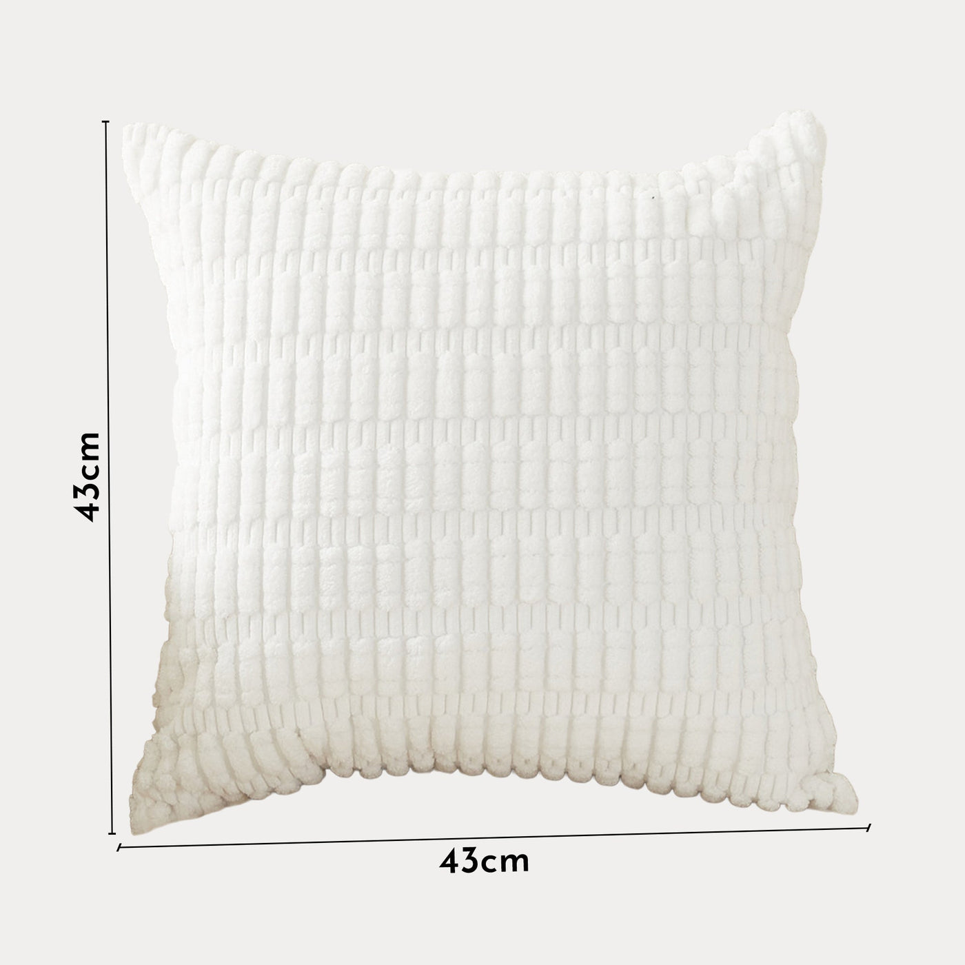 LEYSIA Coussin carré en tissu blanc 43x43 cm - Coussins - Mobilier Deco