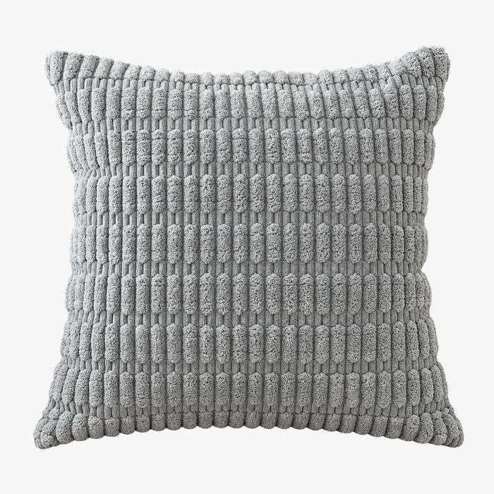 LEYSIA Coussin carré en tissu gris 43x43 cm – Coussins – vue 2